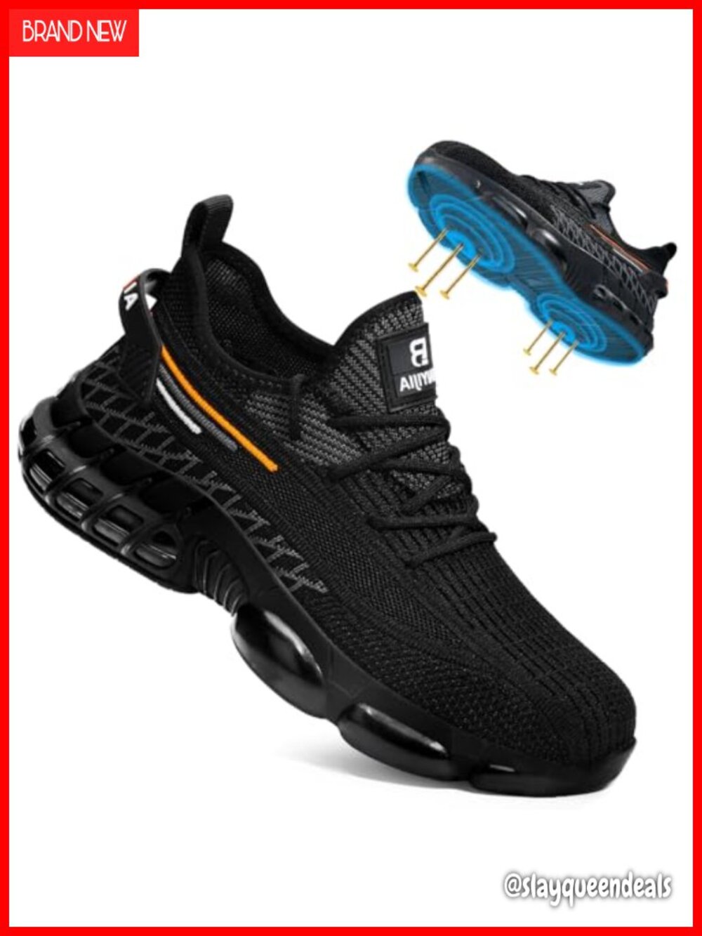 Steel Toe Work Shoes Lightweight Safety Sneakers Kevlar Puncture Resistant